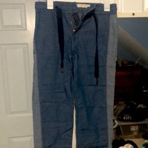 Tory Burch Allegra Ribbon Chambray Denim Pants